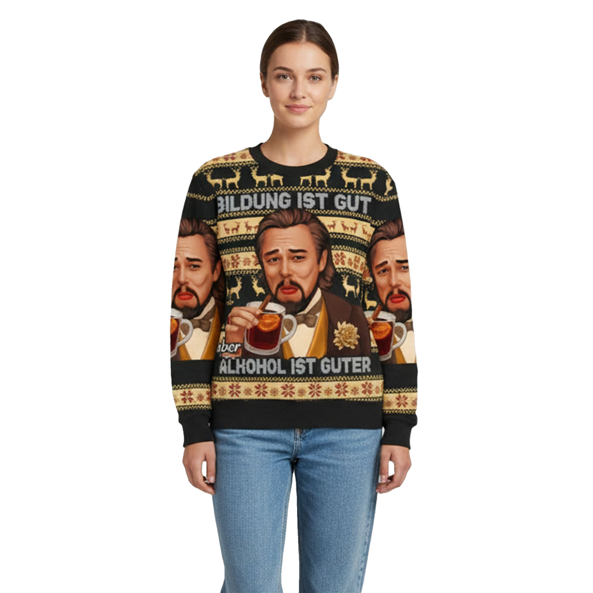 2026 Christmas Bildung Ist Gut Alkohol Ugly Sweater - Moonbestprint