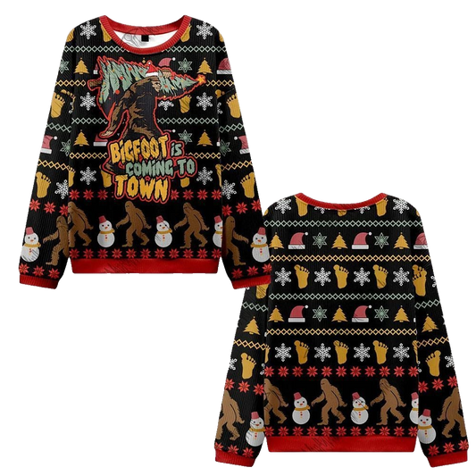 2026 Christmas Bigfoot is Coming to Town Ugly Christmas Sweater - Moonbestprint