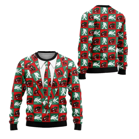 2026 Christmas Bigfoot Camping Christmas Ugly Christmas Sweater - Moonbestprint