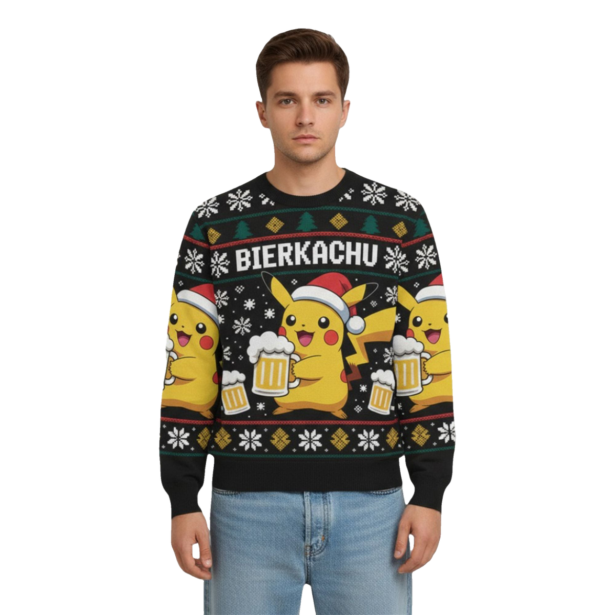 2026 Christmas BIERKACHU Ugly Christmas Sweater - Moonbestprint