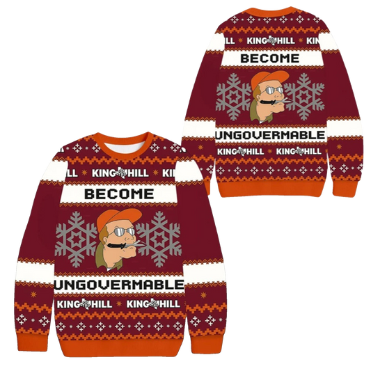 2026 Christmas Become Ungovernable King Of The Hill Ugly Sweater - Moonbestprint