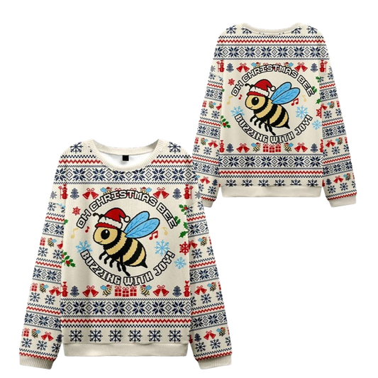 2026 Christmas Bee Buzzing WIth Joy Ugly Sweater - Moonbestprint