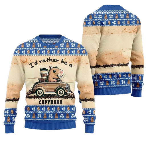 2026 Christmas Be A Capybara Ugly Christmas Sweater - Moonbestprint