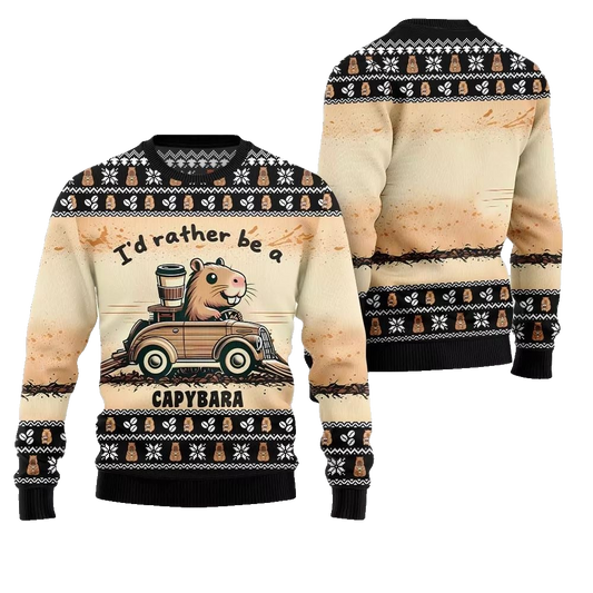 2026 Christmas Be A Capybara Ugly Christmas Sweater - Moonbestprint