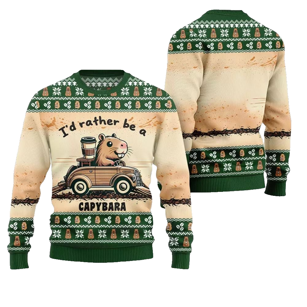 2026 Christmas Be A Capybara Ugly Christmas Sweater - Moonbestprint