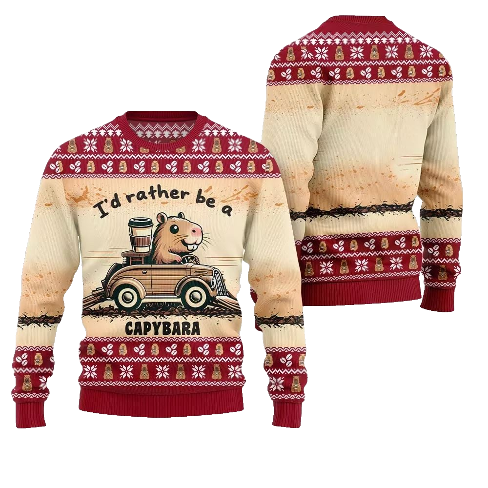 2026 Christmas Be A Capybara Ugly Christmas Sweater - Moonbestprint