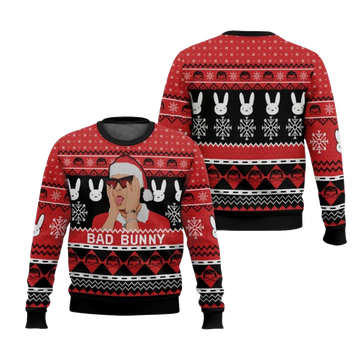 2026 Christmas Bad Bunny Ugly Sweater Moonbestprint