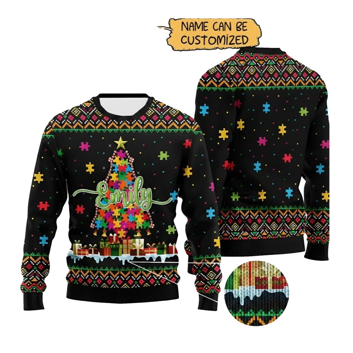 2026 Christmas Autism Tree Ugly Sweater - Moonbestprint