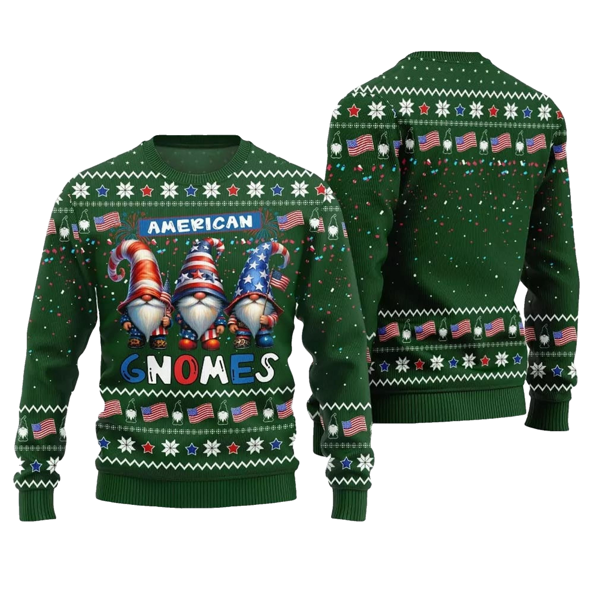 2026 Christmas American Gnomes Ugly Sweater - Moonbestprint