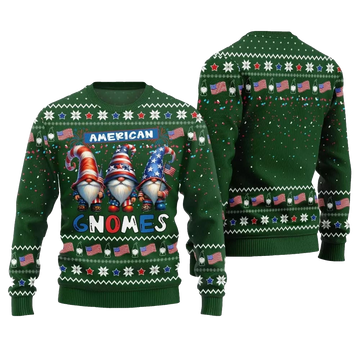 2026 Christmas American Gnomes Ugly Sweater - Moonbestprint