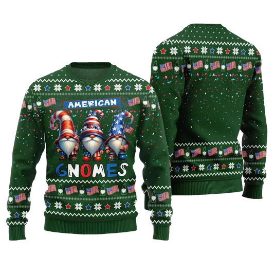 2026 Christmas American Gnomes Ugly Sweater - Moonbestprint