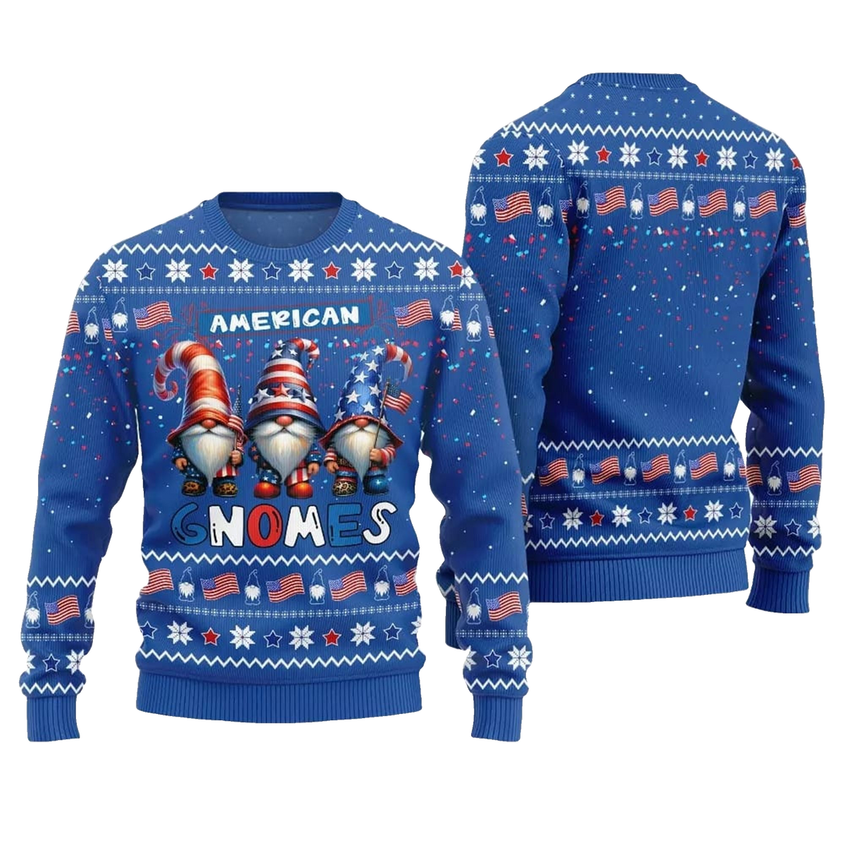 2026 Christmas American Gnomes Ugly Sweater - Moonbestprint