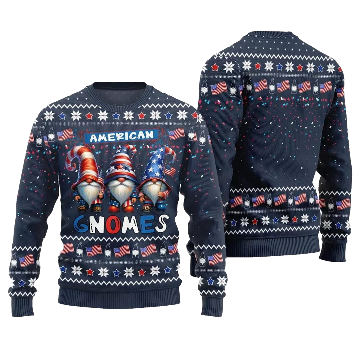 2026 Christmas American Gnomes Ugly Sweater - Moonbestprint