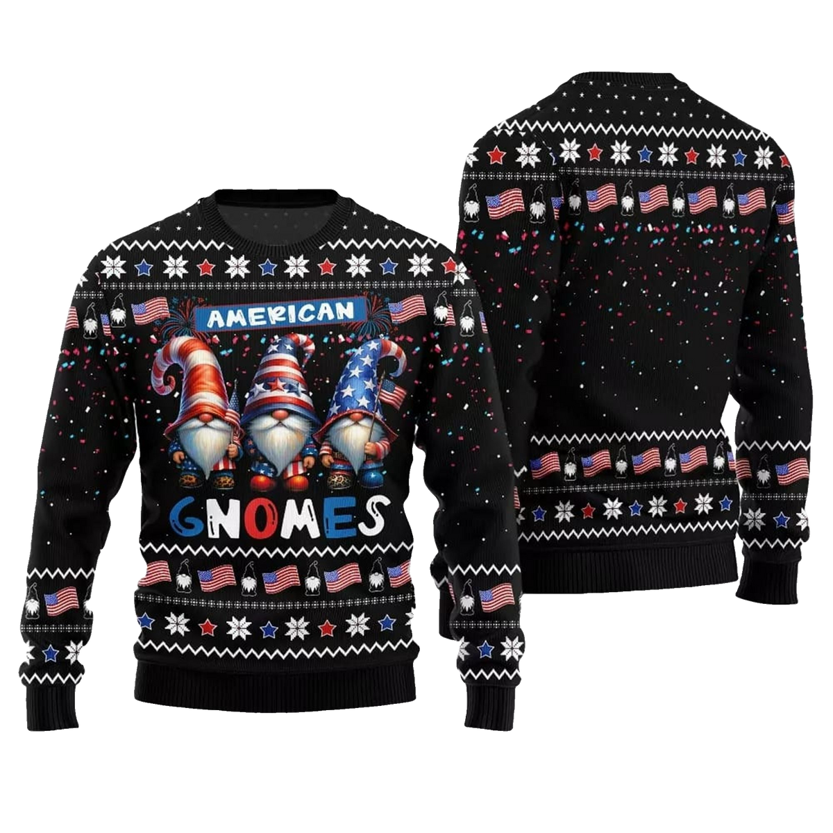 2026 Christmas American Gnomes Ugly Sweater - Moonbestprint
