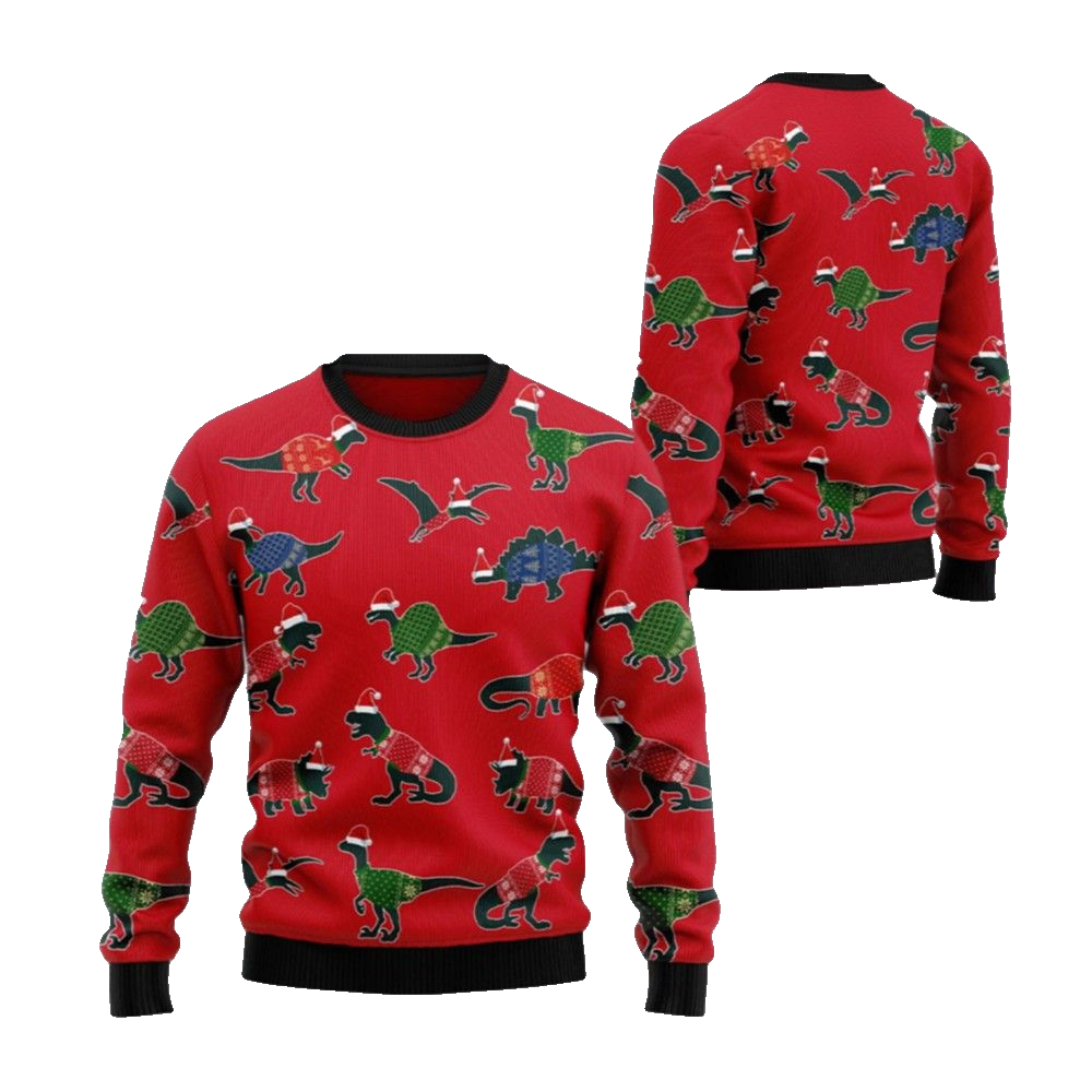 2026 Christmas Amazing Dinosaur Ugly Christmas Sweater - Moonbestprint