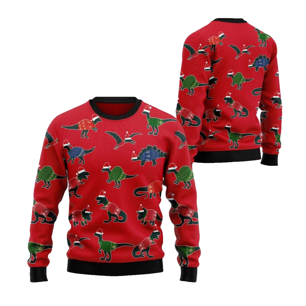2026 Christmas Amazing Dinosaur Ugly Christmas Sweater - Moonbestprint