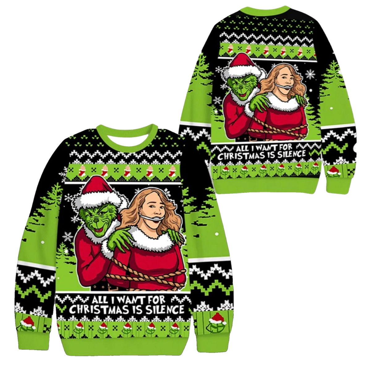 2026 Christmas All I Want For Christmas Is Silence Ugly Sweater - Moonbestprint