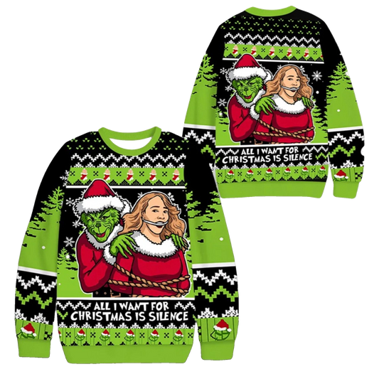2026 Christmas All I Want For Christmas Is Silence Ugly Sweater - Moonbestprint