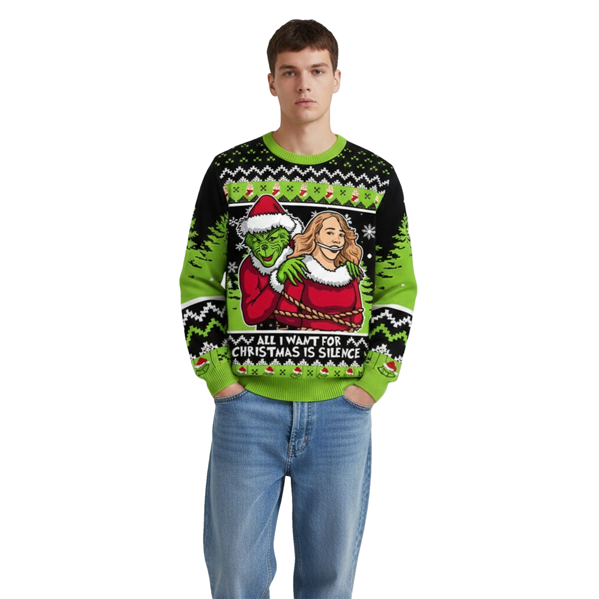 2026 Christmas All I Want For Christmas Is Silence Ugly Sweater - Moonbestprint