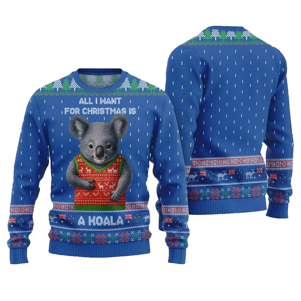 2026 Christmas All I Want For Christmas Is A Koala Ugly Christmas Sweater - Moonbestprint