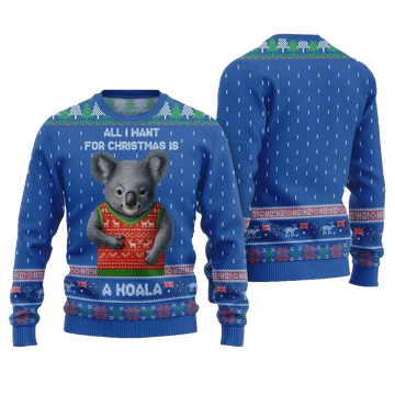 2026 Christmas All I Want For Christmas Is A Koala Ugly Christmas Sweater - Moonbestprint