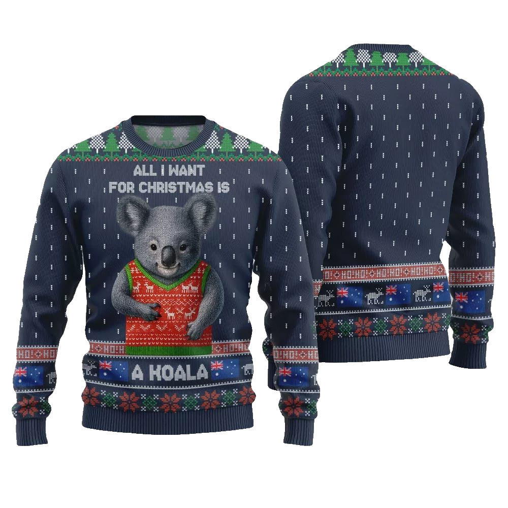 2026 Christmas All I Want For Christmas Is A Koala Ugly Christmas Sweater - Moonbestprint