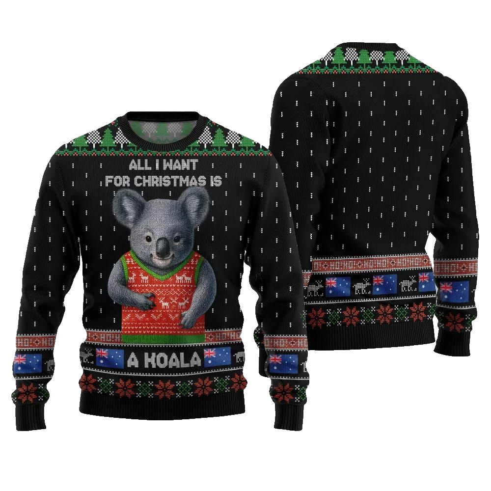 2026 Christmas All I Want For Christmas Is A Koala Ugly Christmas Sweater - Moonbestprint