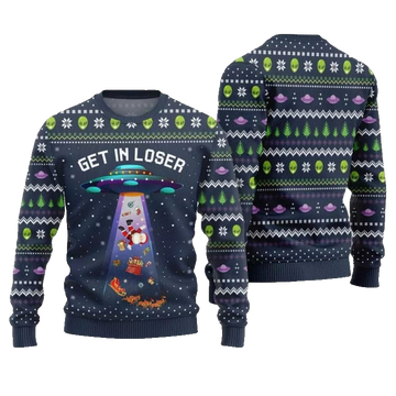 2025 Christmas Alien UFO Ugly Christmas Sweater – Moonbestprint