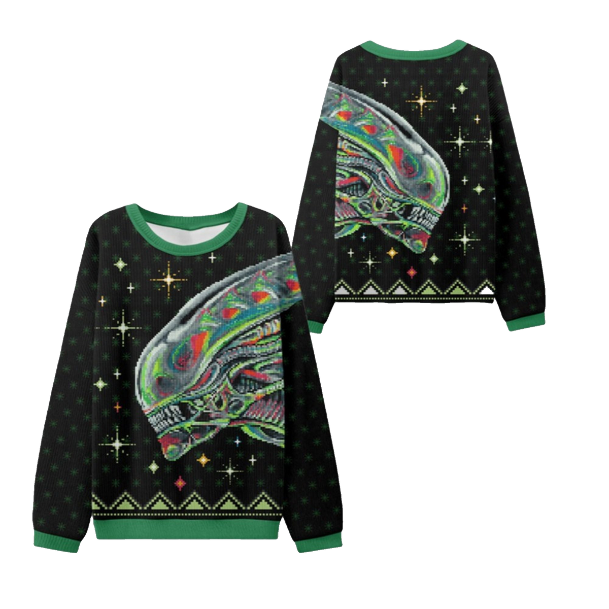 2026 Christmas Alien Xenomorph Ugly Sweater - Moonbestprint