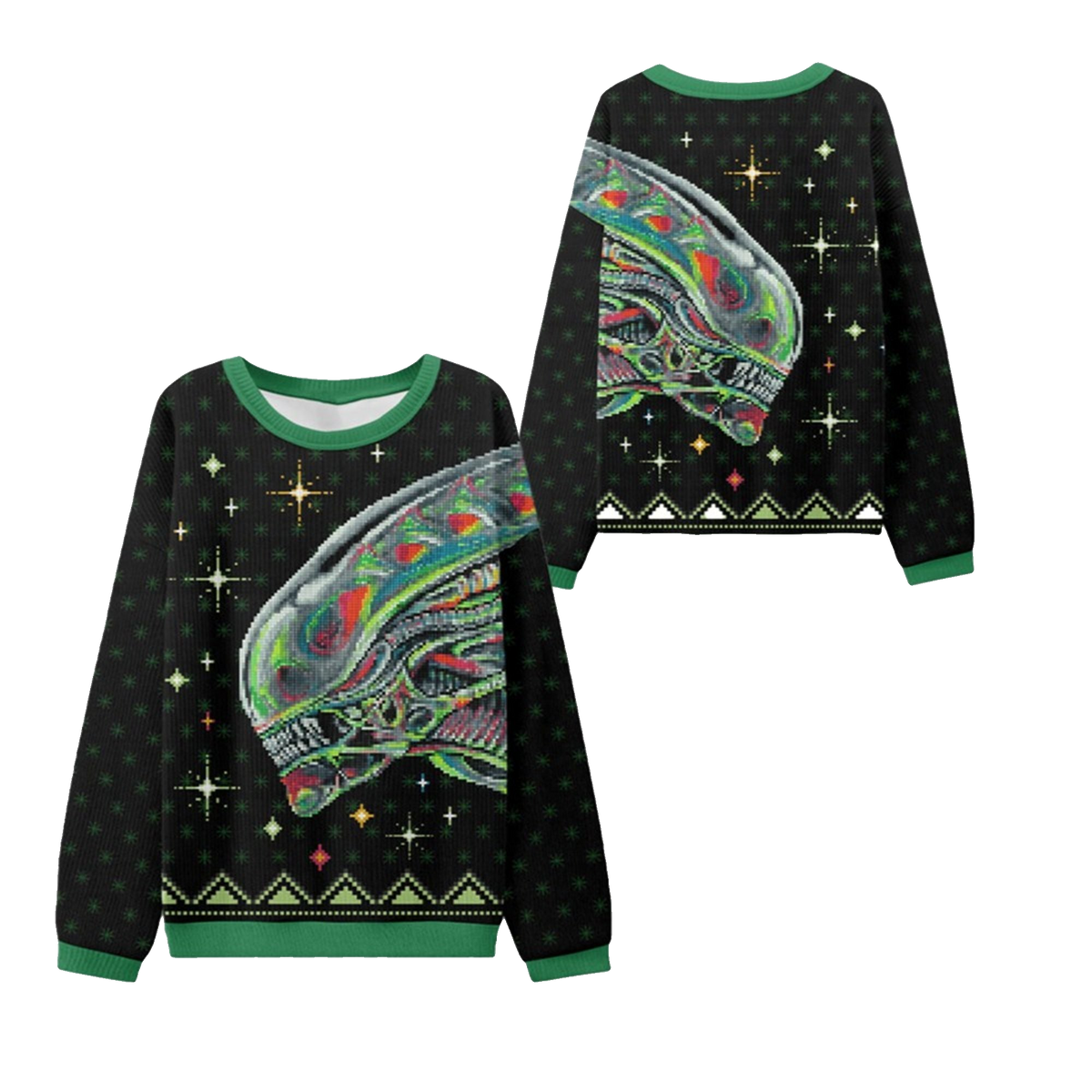 2026 Christmas Alien Xenomorph Ugly Sweater - Moonbestprint