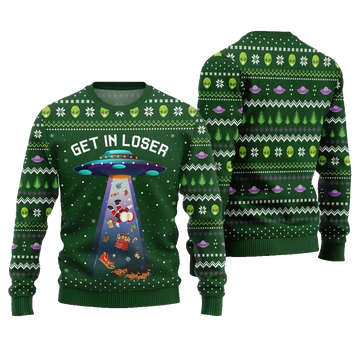 2026 Christmas Alien UFO Ugly Christmas Sweater - Moonbestprint
