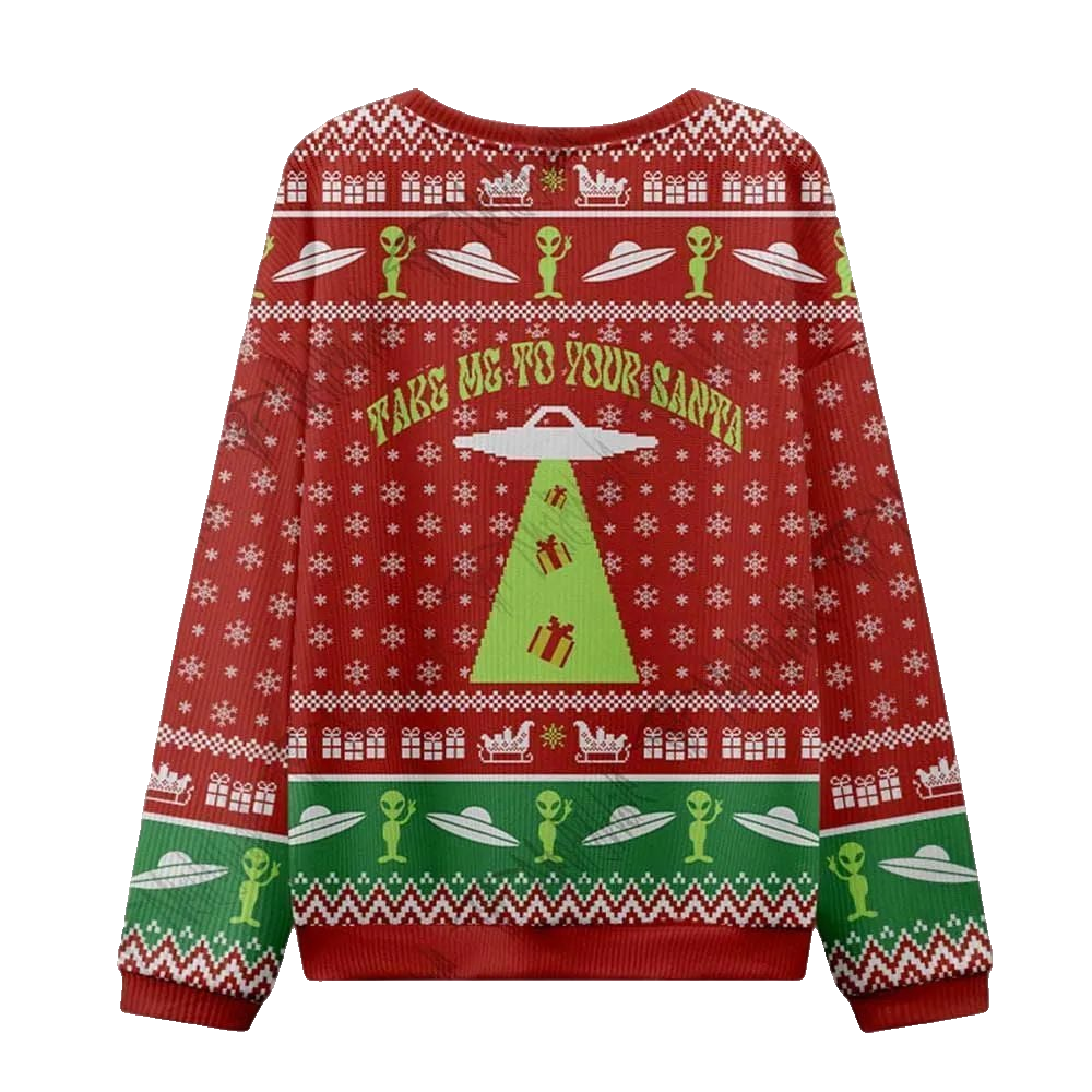 2026 Christmas Alien Believes in Santa Ugly Christmas Sweater - Moonbestprint