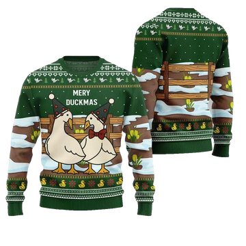 2026 Christmas Adorable Duck Family Farm Ugly Christmas Sweater - Moonbestprint