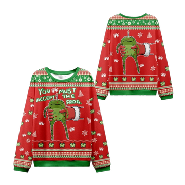 2026 Christmas Accept Japanese Frog Ugly Sweater - Moonbestprint