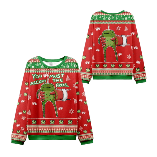 2026 Christmas Accept Japanese Frog Ugly Sweater - Moonbestprint