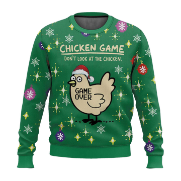2026 Chicken Game Don't Look At The Chicken Ugly Christmas Sweater Moonbestprint