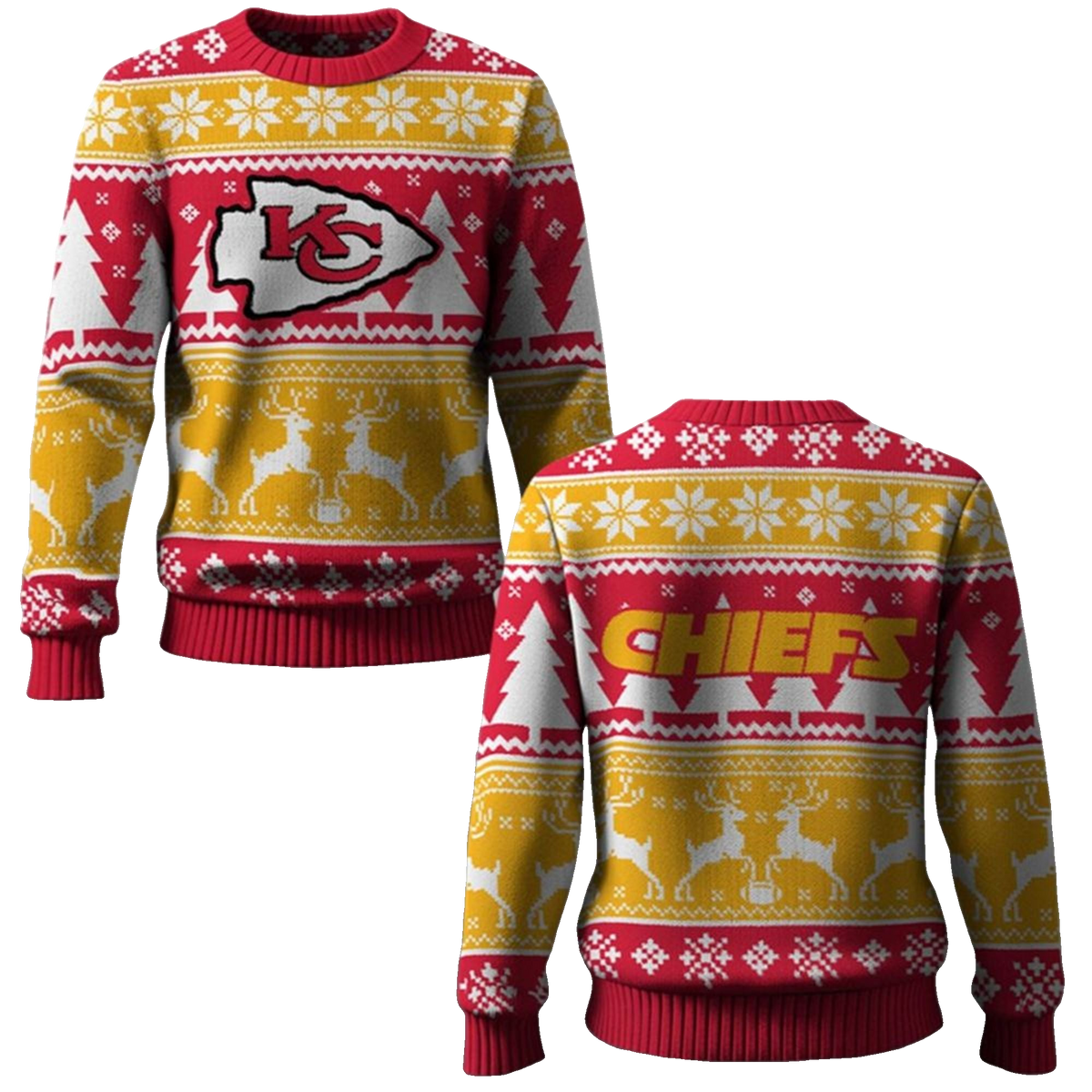 2026 Chiefs Reindeer Football Christmas Ugly Sweater - Moonbestprint