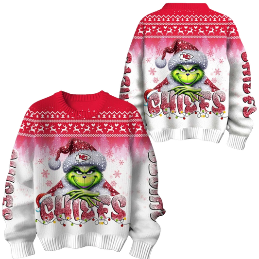 2026 Chiefs Grnch Season Christmas Ugly Sweater - Moonbestprint