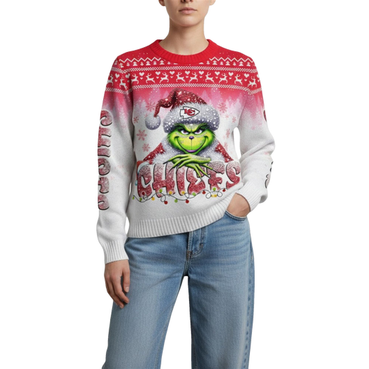2026 Chiefs Grnch Season Christmas Ugly Sweater - Moonbestprint