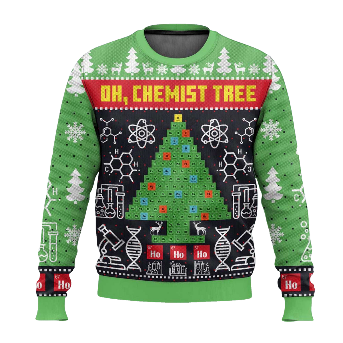2026 Chemist Tree Science Ugly Christmas Sweater Moonbestprint