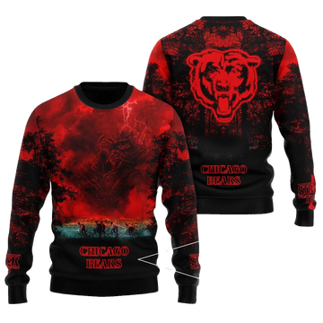 2025 Chicago Bears Stranger Things Ugly Sweater – Moonbestprint
