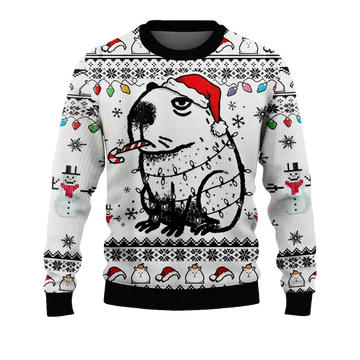 2026 Capybara Smoking Ugly Christmas Sweater Moonbestprint