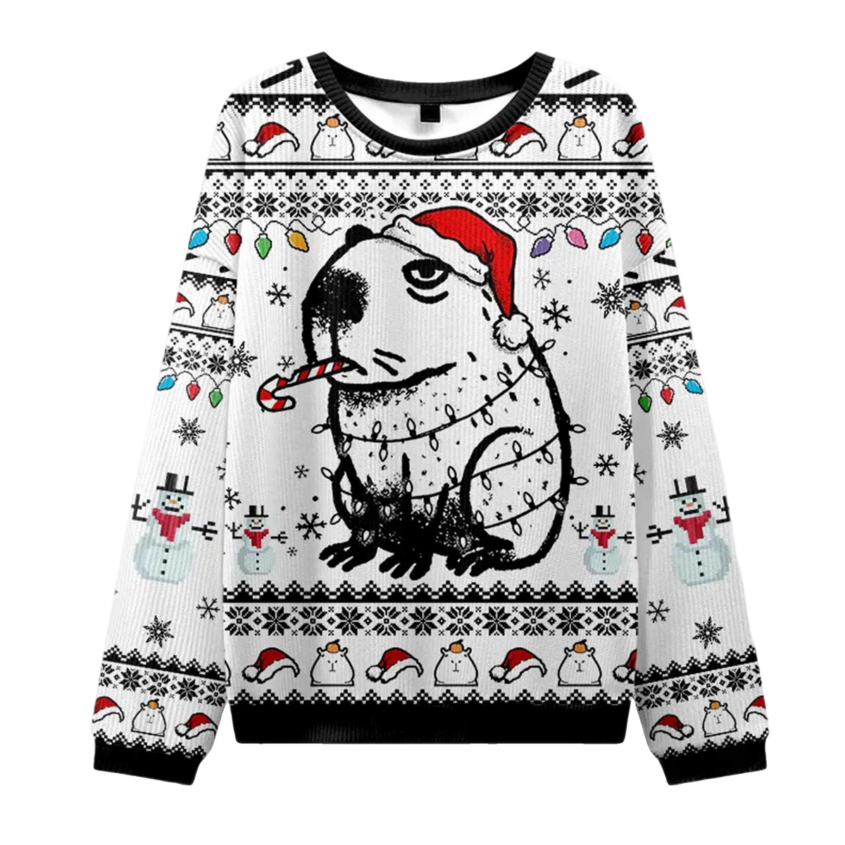 2026 Capybara Smoking Christmas Ugly Sweater Moonbestprint