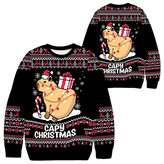 2026 Capybara Funny Animal Christmas Ugly Sweater - Moonbestprint