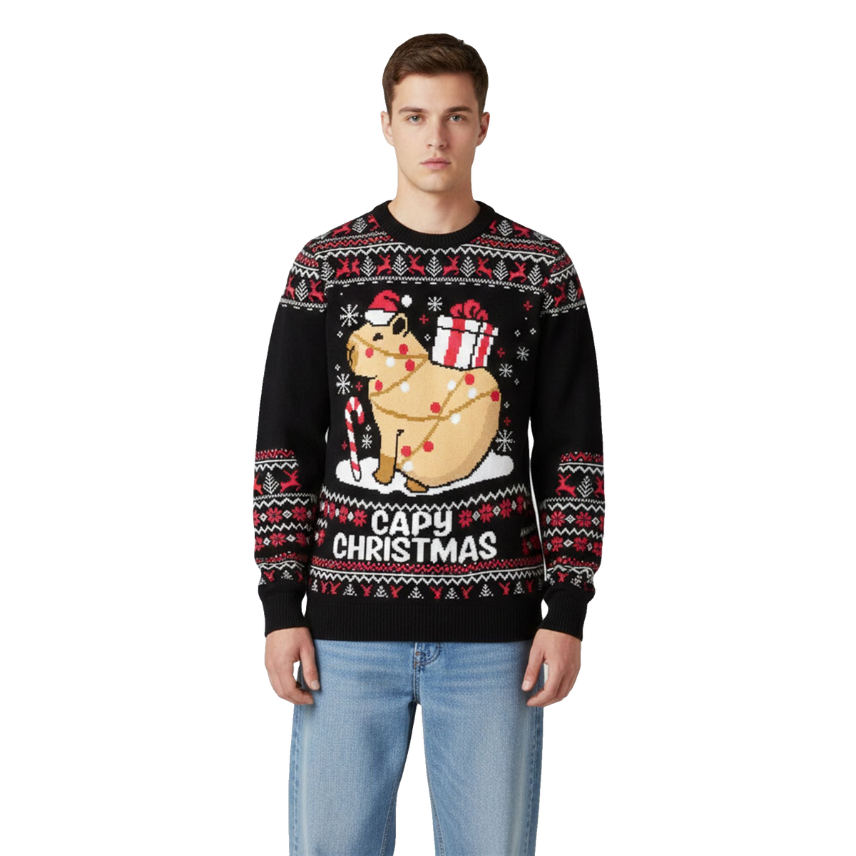 2026 Capybara Funny Animal Christmas Ugly Sweater - Moonbestprint
