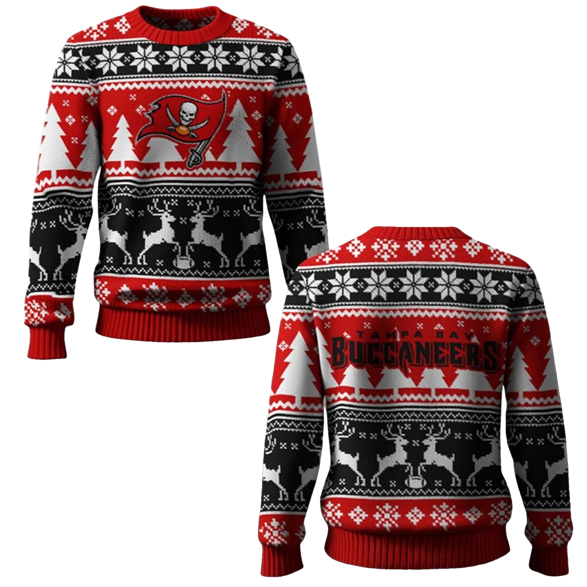 2026 Buccaneers Reindeer Football Christmas Ugly Sweater - Moonbestprint