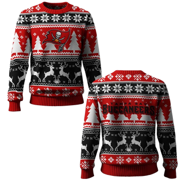 2026 Buccaneers Reindeer Football Christmas Ugly Sweater - Moonbestprint