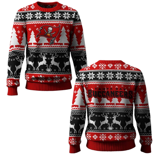 2026 Buccaneers Reindeer Football Christmas Ugly Sweater - Moonbestprint