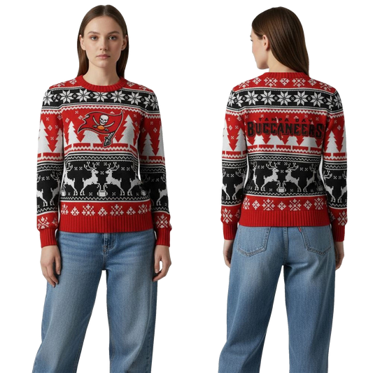 2026 Buccaneers Reindeer Football Christmas Ugly Sweater - Moonbestprint