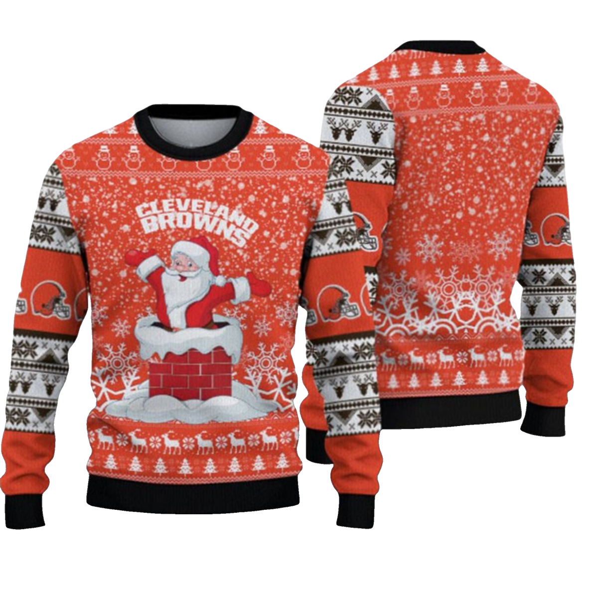 2026 Browns Santa Ugly Christmas Sweater - Moonbestprint